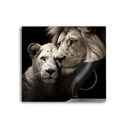 Afrika Löwenpaar Herdabdeckplatte Vinyl Induktionsschutz Ceranfeld Kochfeld