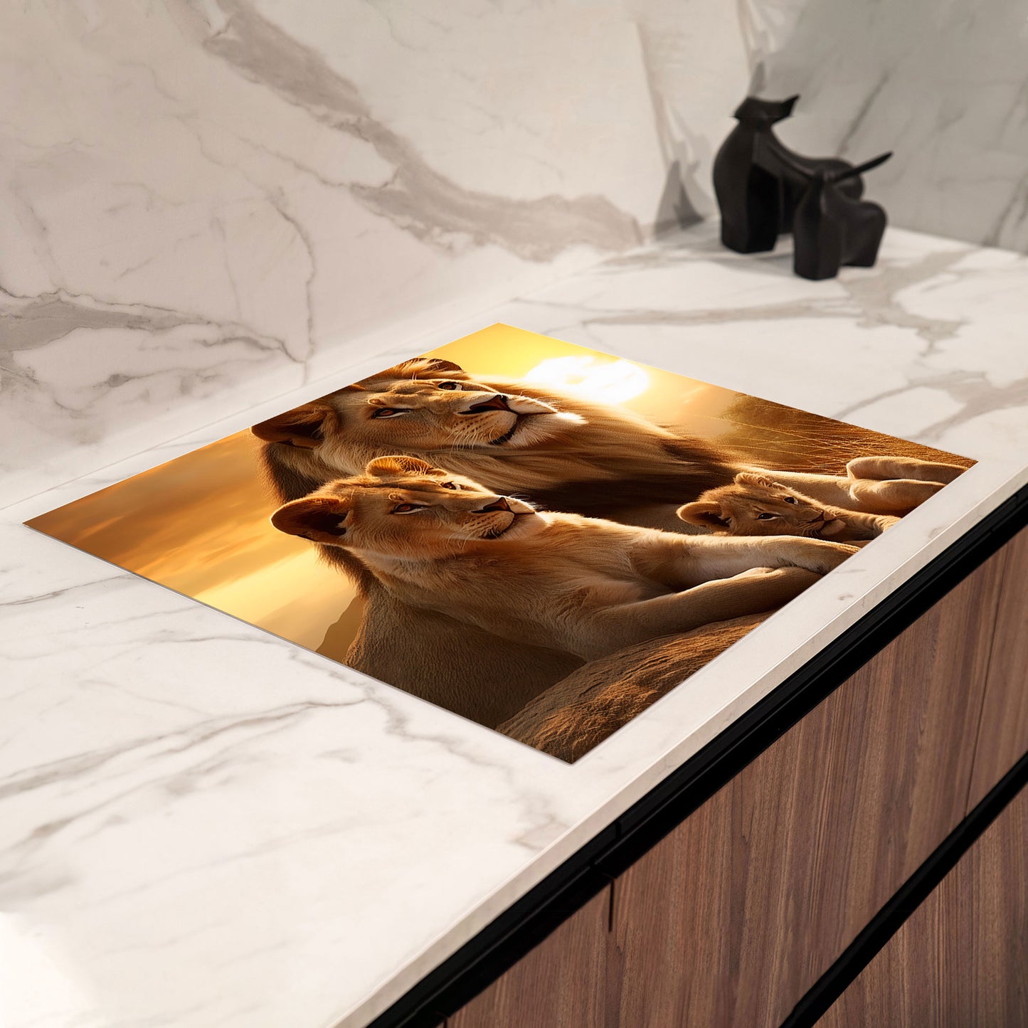 Afrika Sonnenuntergang Herdabdeckplatte Vinyl Induktionsschutz Ceranfeld Kochfeld