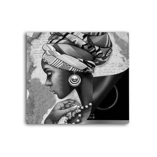 Afrikanische Frau Herdabdeckplatte Vinyl Induktionsschutz Ceranfeld Kochfeld