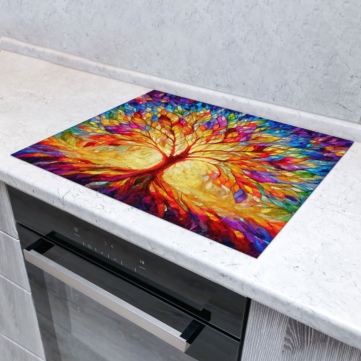 Baum des Lebens Herdabdeckplatte Vinyl Induktionsschutz Ceranfeld Kochfeld