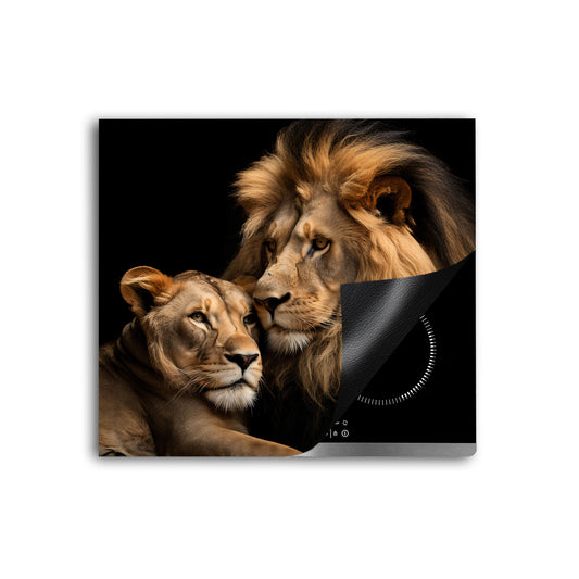 Beautiful Lions Herdabdeckplatte Vinyl Induktionsschutz Ceranfeld Kochfeld