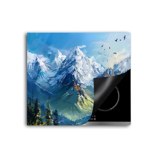 Berglandschaft mit See Herdabdeckplatte Vinyl Induktionsschutz Ceranfeld Kochfeld