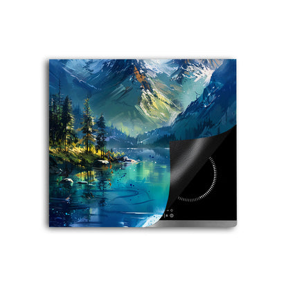 Berglandschaft modern Herdabdeckplatte Vinyl Induktionsschutz Ceranfeld Kochfeld