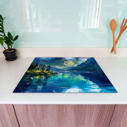 Berglandschaft modern Herdabdeckplatte Vinyl Induktionsschutz Ceranfeld Kochfeld