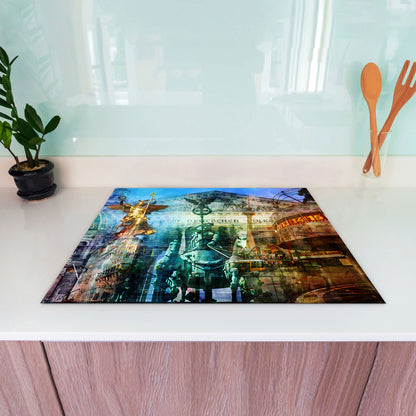 Berlin Pop Art Herdabdeckplatte Vinyl Induktionsschutz Ceranfeld Kochfeld