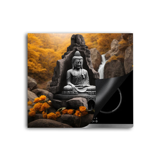 Buddha in der Natur Herdabdeckplatte Vinyl Induktionsschutz Ceranfeld Kochfeld