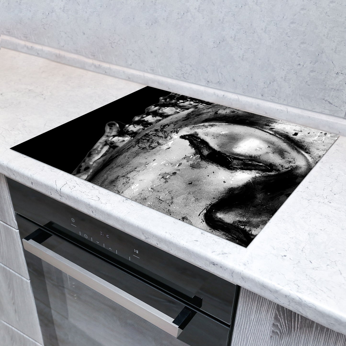 Kunst Buddha Herdabdeckplatte Vinyl Induktionsschutz Ceranfeld Kochfeld