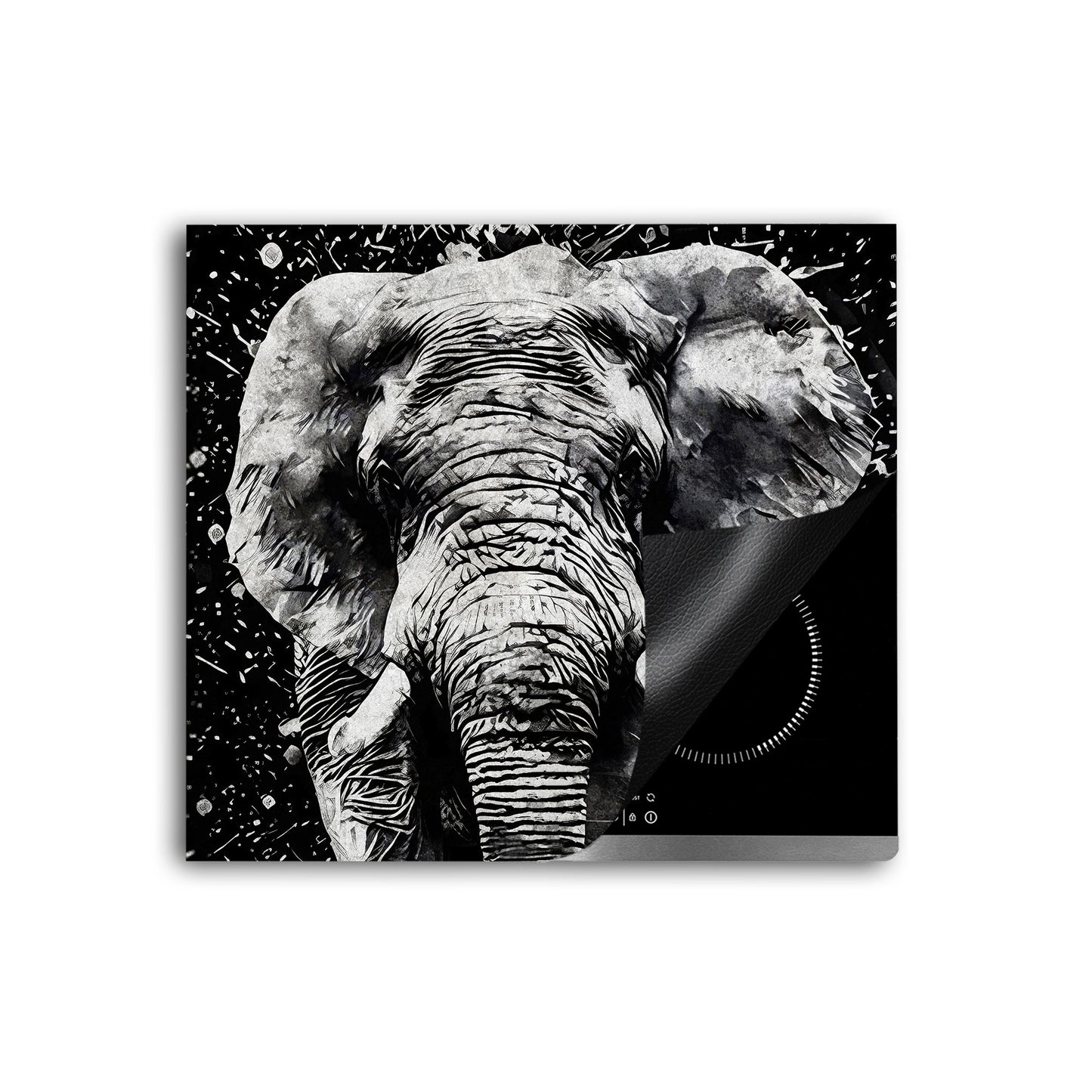 Elefant abstract Herdabdeckplatte Vinyl Induktionsschutz Ceranfeld Kochfeld