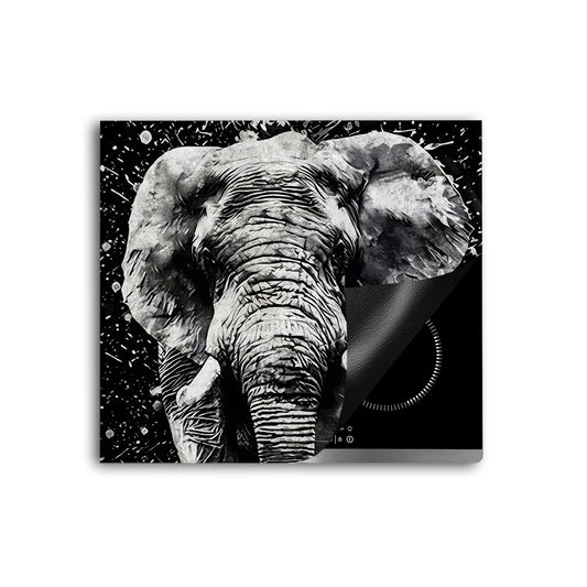 Elefant abstract Herdabdeckplatte Vinyl Induktionsschutz Ceranfeld Kochfeld