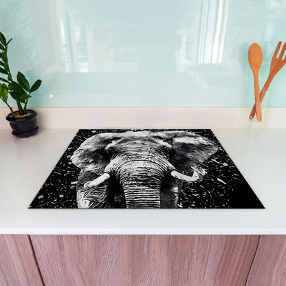 Elefant abstract Herdabdeckplatte Vinyl Induktionsschutz Ceranfeld Kochfeld