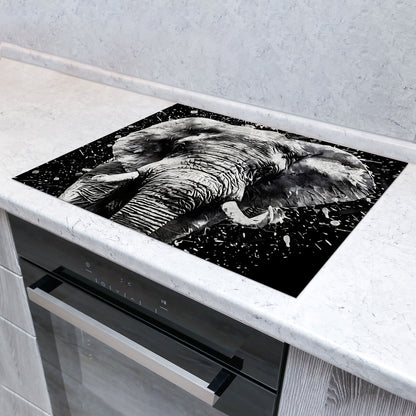 Elefant abstract Herdabdeckplatte Vinyl Induktionsschutz Ceranfeld Kochfeld
