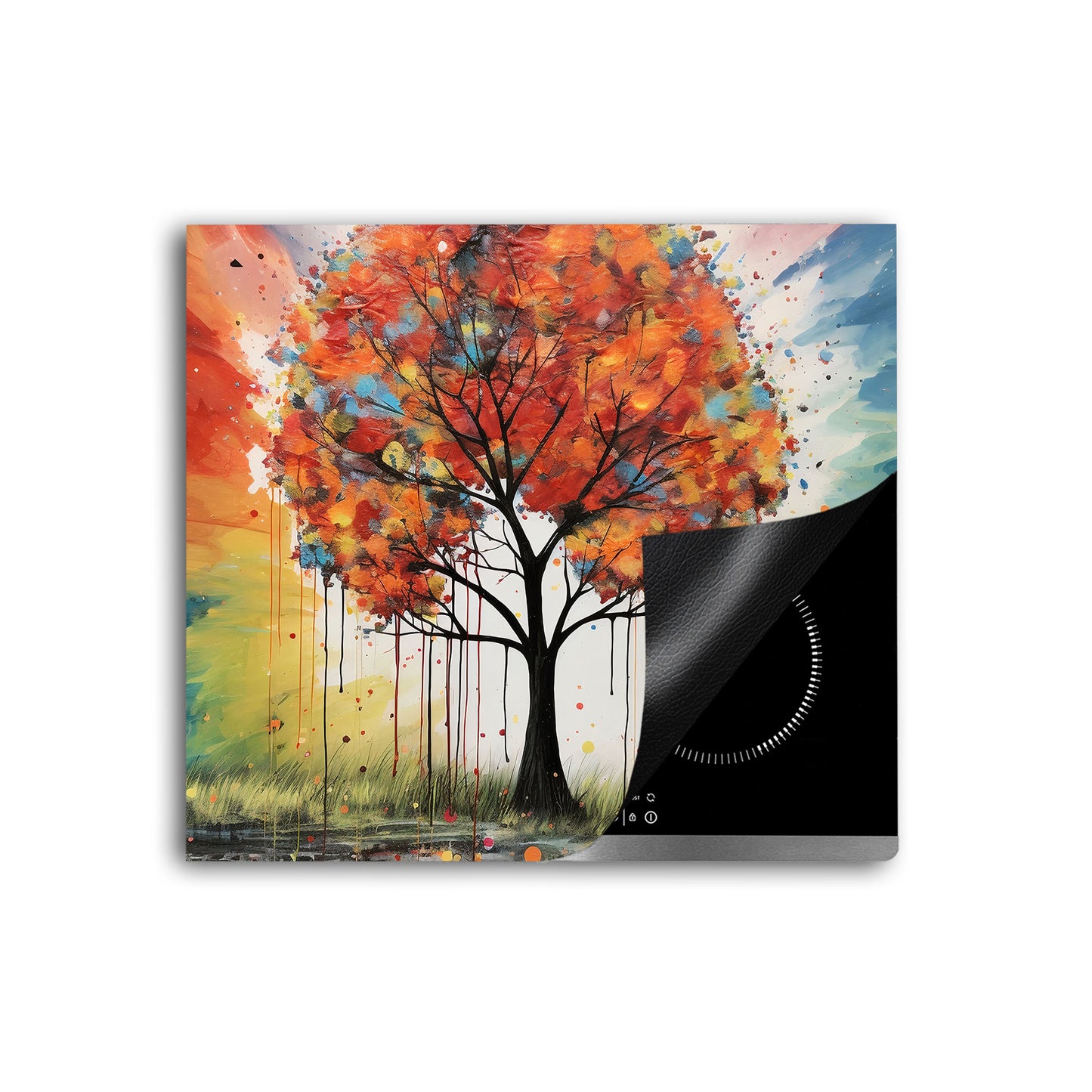 Farbefroher Baum Herdabdeckplatte Vinyl Induktionsschutz Ceranfeld Kochfeld