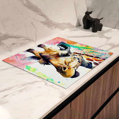 Giraffe Abstract Herdabdeckplatte Vinyl Induktionsschutz Ceranfeld Kochfeld