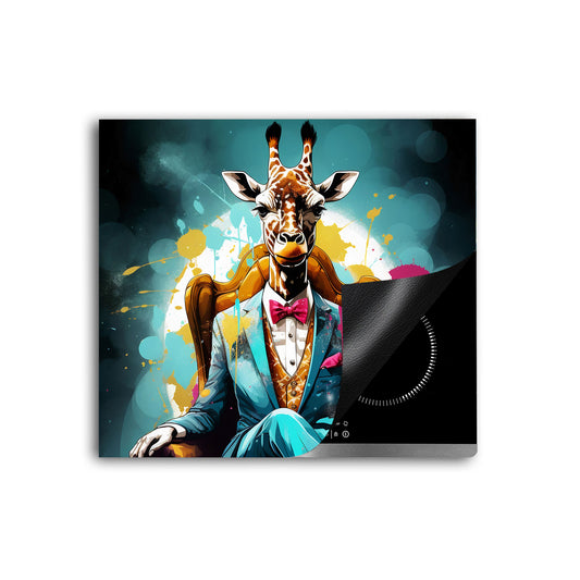 Giraffe im Anzug Herdabdeckplatte Vinyl Induktionsschutz Ceranfeld Kochfeld