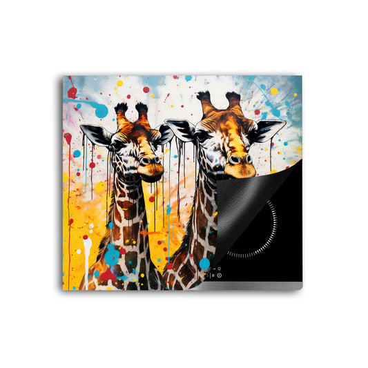 Giraffen abstrakt Herdabdeckplatte Vinyl Induktionsschutz Ceranfeld Kochfeld