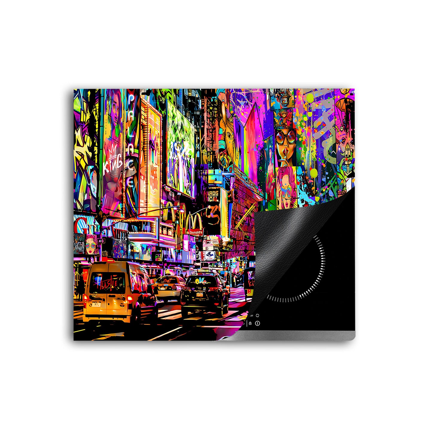 Graffiti New York Herdabdeckplatte Vinyl Induktionsschutz Ceranfeld Kochfeld