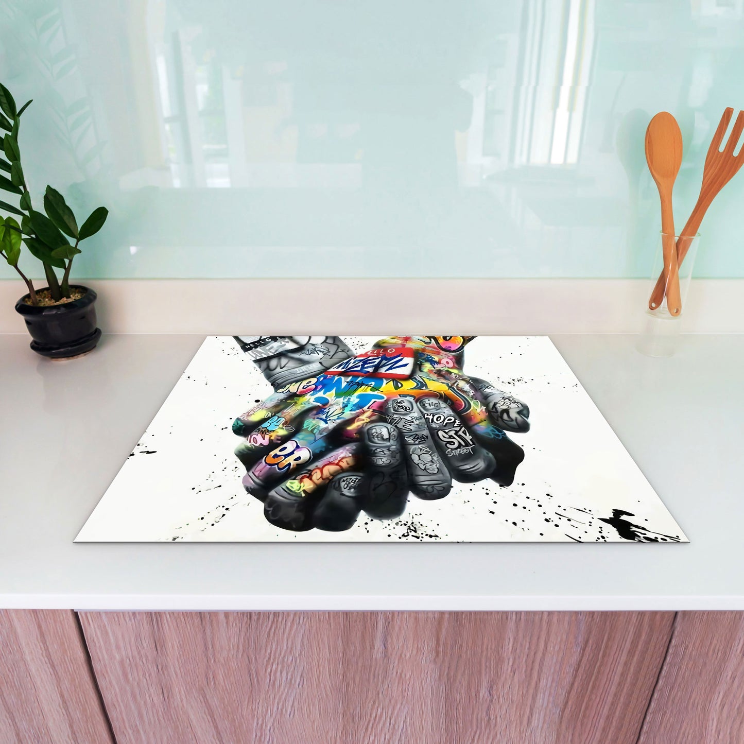 Hände Love Herdabdeckplatte Vinyl Induktionsschutz Ceranfeld Kochfeld