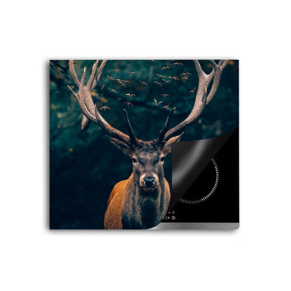 Hirsch abstrakt Herdabdeckplatte Vinyl Induktionsschutz Ceranfeld Kochfeld