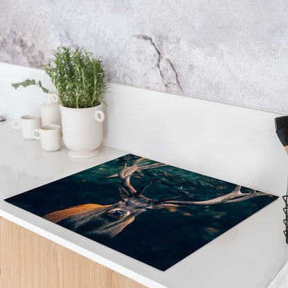 Hirsch abstrakt Herdabdeckplatte Vinyl Induktionsschutz Ceranfeld Kochfeld