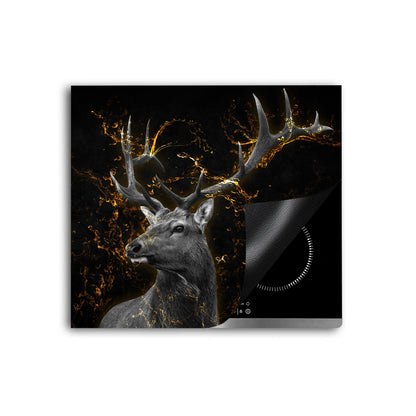 Hirsch abstrakt Herdabdeckplatte Vinyl Induktionsschutz Ceranfeld Kochfeld