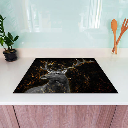 Hirsch abstrakt Herdabdeckplatte Vinyl Induktionsschutz Ceranfeld Kochfeld