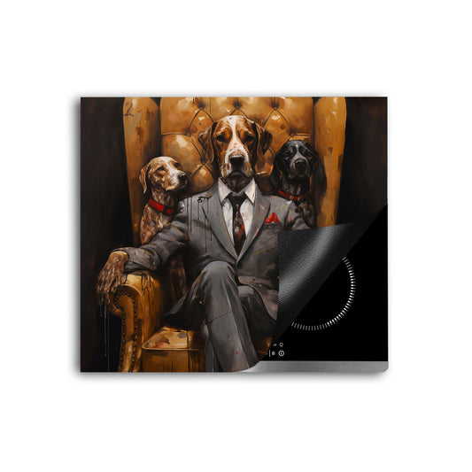 Hund im Anzug Herdabdeckplatte Vinyl Induktionsschutz Ceranfeld Kochfeld