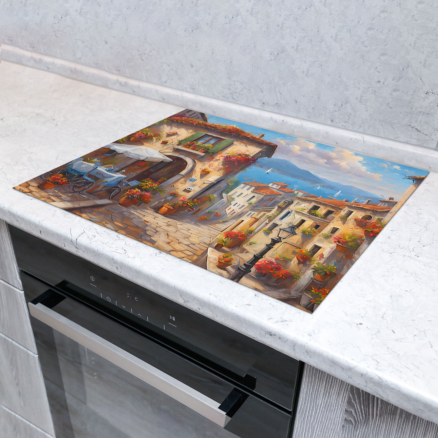 Italien Dorf Herdabdeckplatte Vinyl Induktionsschutz Ceranfeld Kochfeld