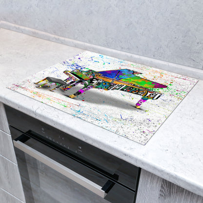 Klavier Street Art Herdabdeckplatte Vinyl Induktionsschutz Ceranfeld Kochfeld
