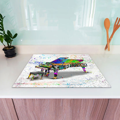 Klavier Street Art Herdabdeckplatte Vinyl Induktionsschutz Ceranfeld Kochfeld