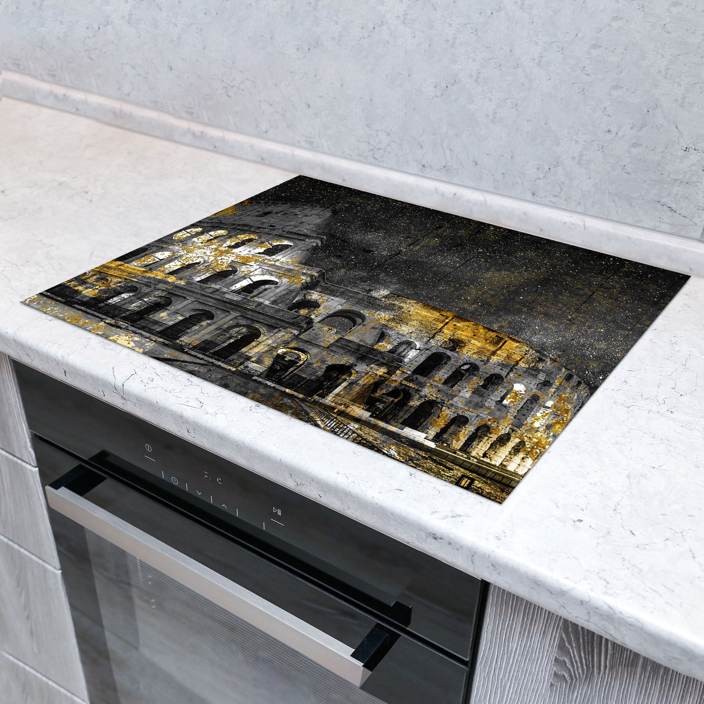 Kolosseum bei Nacht Herdabdeckplatte Vinyl Induktionsschutz Ceranfeld Kochfeld