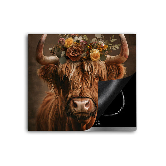 Kuh Blumenkranz Herdabdeckplatte Vinyl Induktionsschutz Ceranfeld Kochfeld