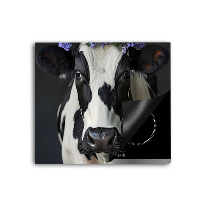 Kuh mit Krone Herdabdeckplatte Vinyl Induktionsschutz Ceranfeld Kochfeld