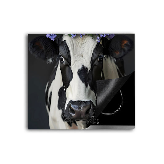 Kuh mit Krone Herdabdeckplatte Vinyl Induktionsschutz Ceranfeld Kochfeld