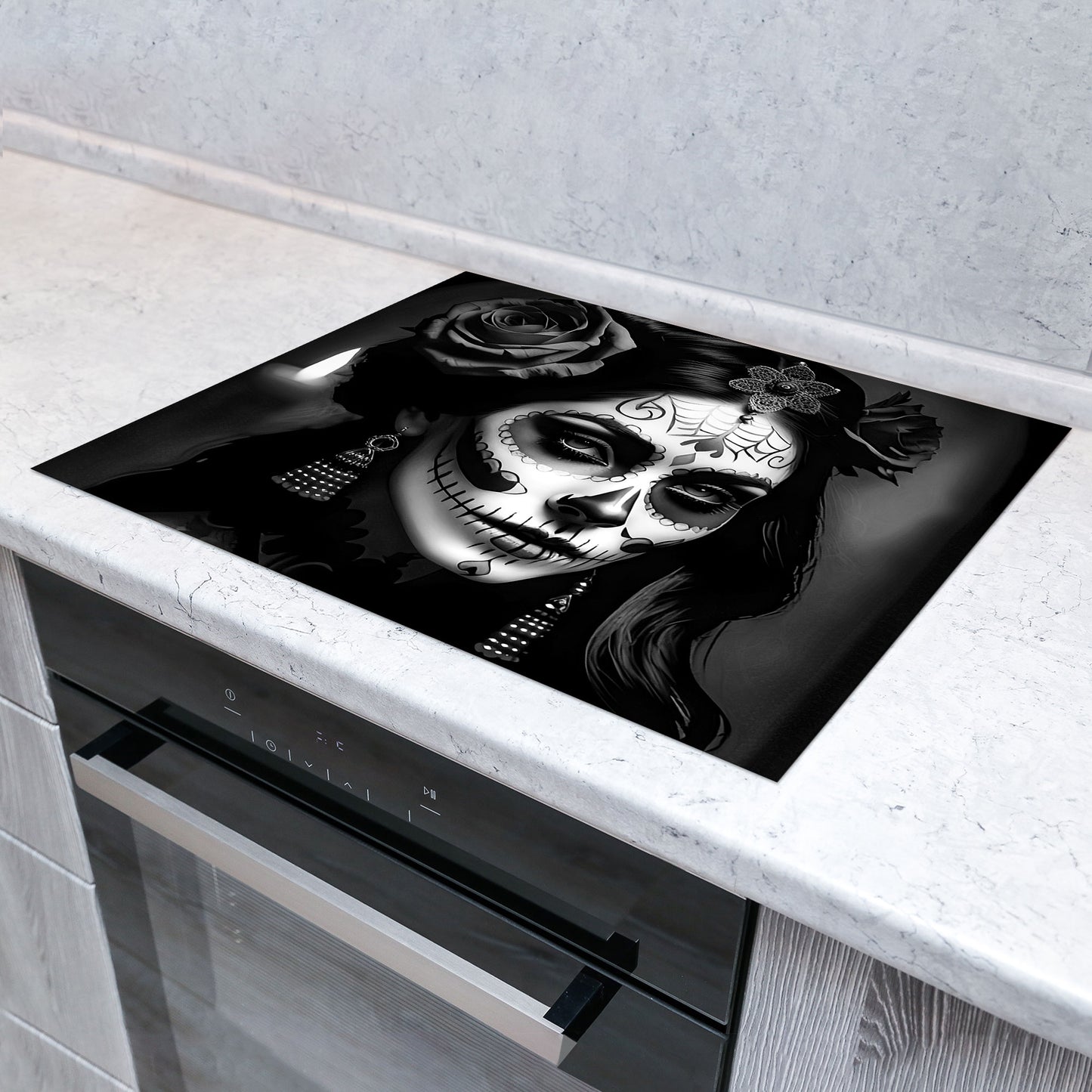 La Calavera Catrina Herdabdeckplatte Vinyl Induktionsschutz Ceranfeld Kochfeld