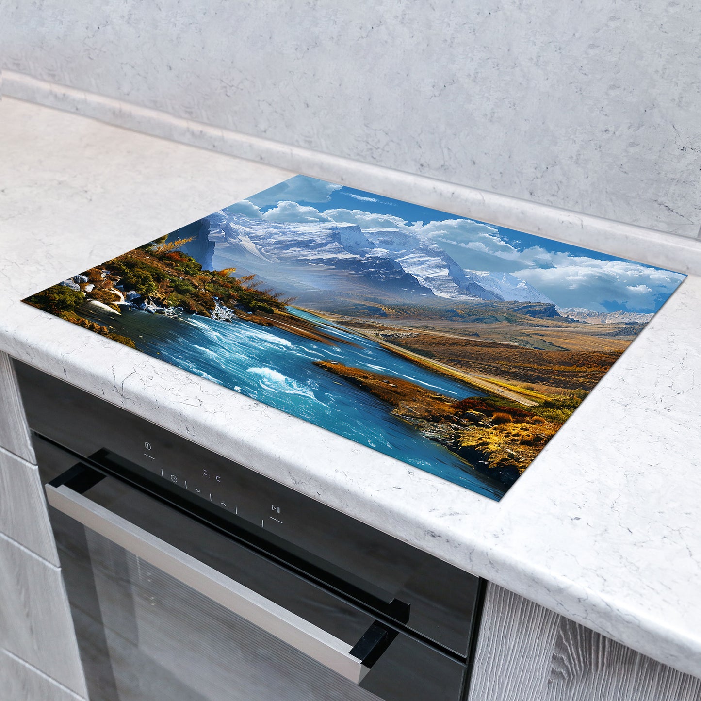 Landschaft mit Fluss Herdabdeckplatte Vinyl Induktionsschutz Ceranfeld Kochfeld
