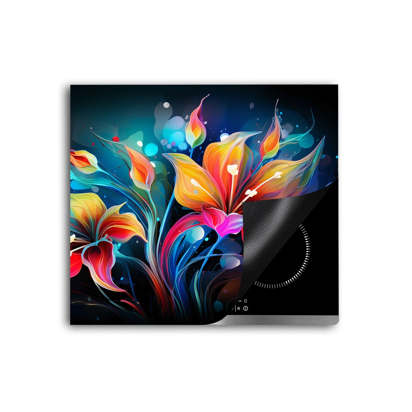 Leuchtende Blumen Herdabdeckplatte Vinyl Induktionsschutz Ceranfeld Kochfeld