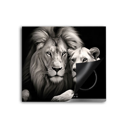 Löwenpaar Tiere Herdabdeckplatte Vinyl Induktionsschutz Ceranfeld Kochfeld