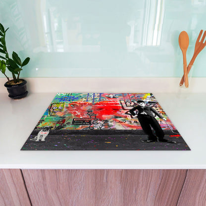 Love Is Pop Art Herdabdeckplatte Vinyl Induktionsschutz Ceranfeld Kochfeld