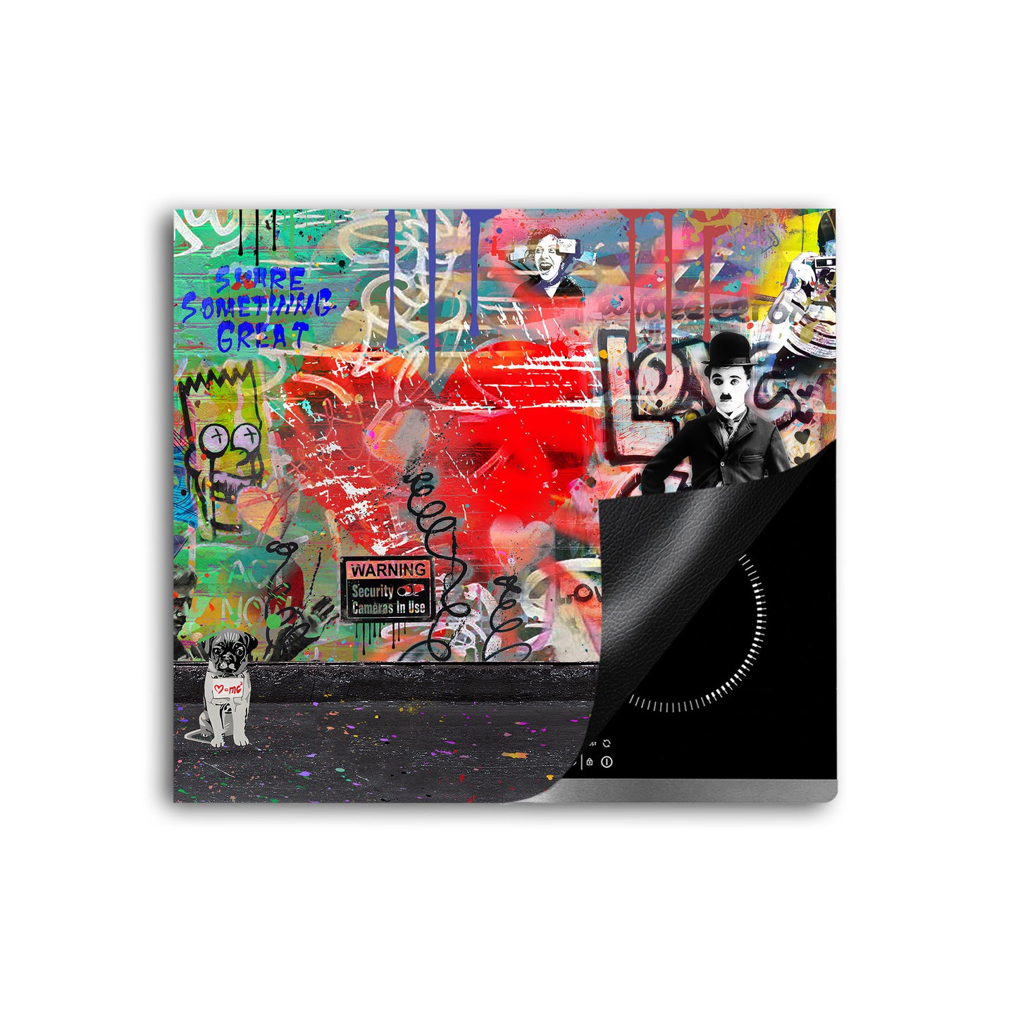 Love Is Pop Art Herdabdeckplatte Vinyl Induktionsschutz Ceranfeld Kochfeld