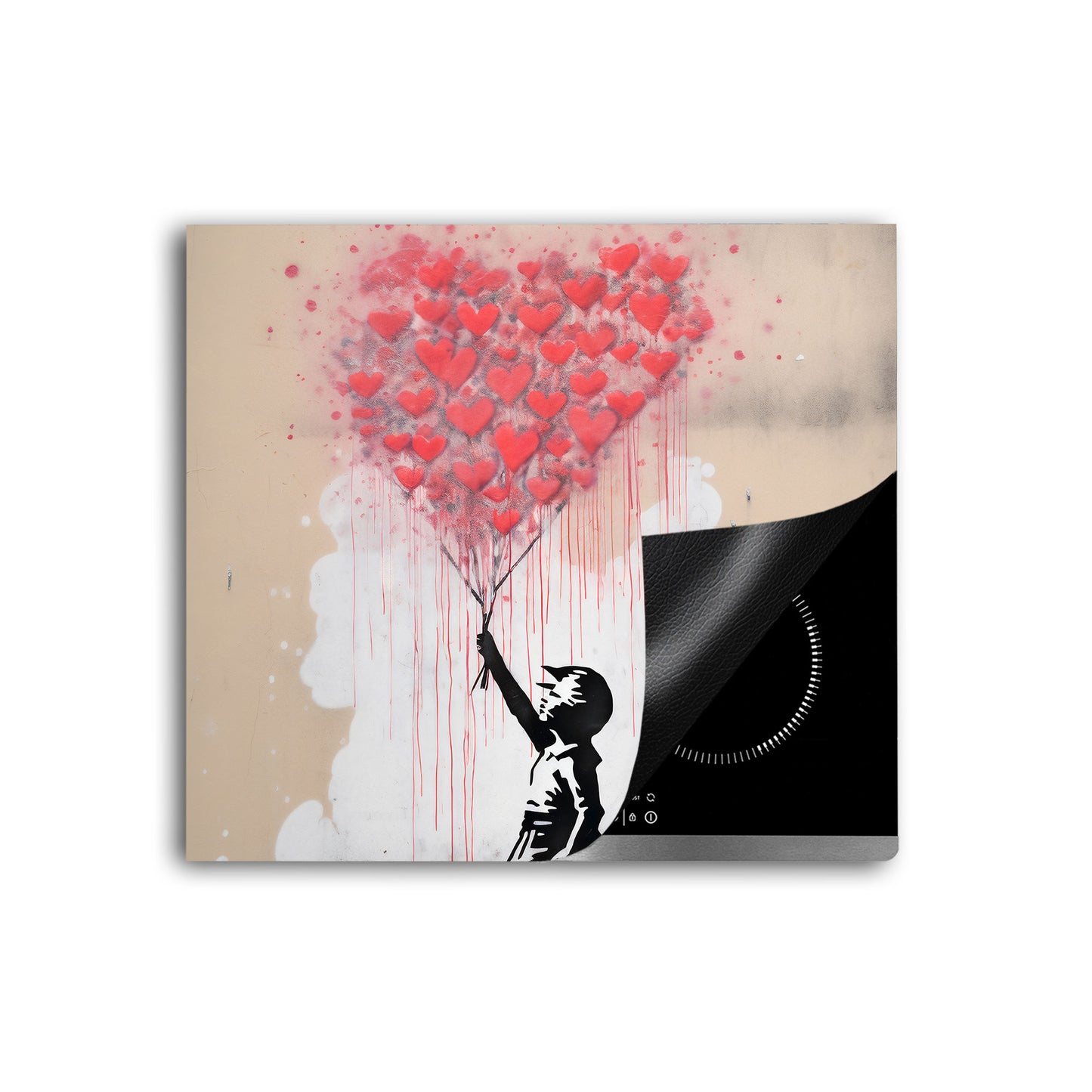 Mädchen mit Ballon Herdabdeckplatte Vinyl Induktionsschutz Ceranfeld Kochfeld