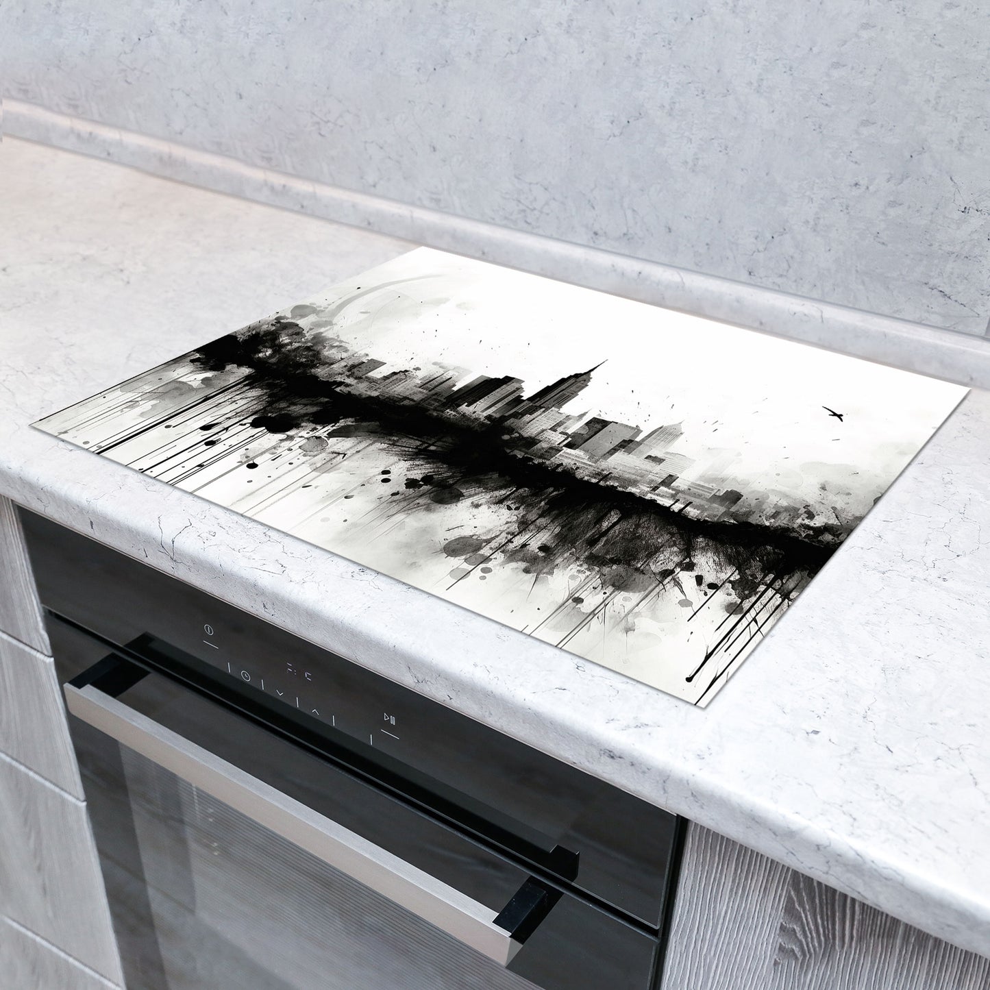 New York abstrakt Herdabdeckplatte Vinyl Induktionsschutz Ceranfeld Kochfeld