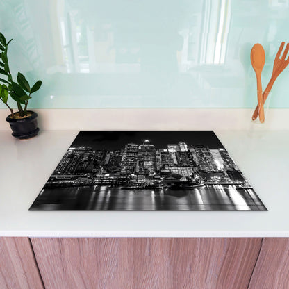 New York By Night Herdabdeckplatte Vinyl Induktionsschutz Ceranfeld Kochfeld