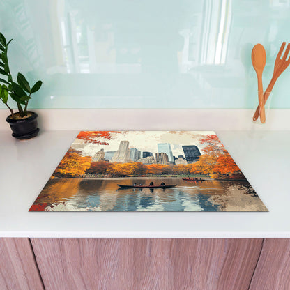 New York Herbst Herdabdeckplatte Vinyl Induktionsschutz Ceranfeld Kochfeld