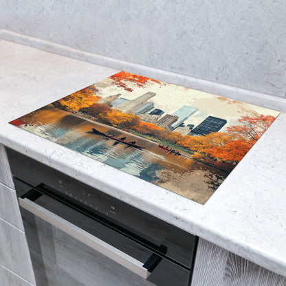 New York Herbst Herdabdeckplatte Vinyl Induktionsschutz Ceranfeld Kochfeld