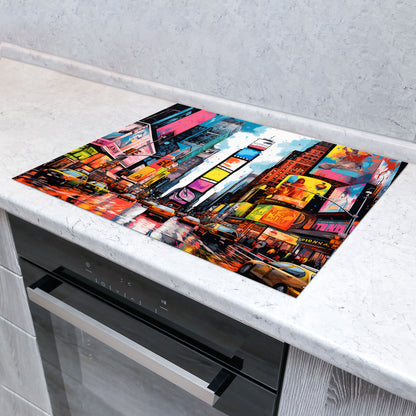 New York Blue Sky Herdabdeckplatte Vinyl Induktionsschutz Ceranfeld Kochfeld