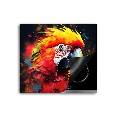 Papagei Pop Art Herdabdeckplatte Vinyl Induktionsschutz Ceranfeld Kochfeld
