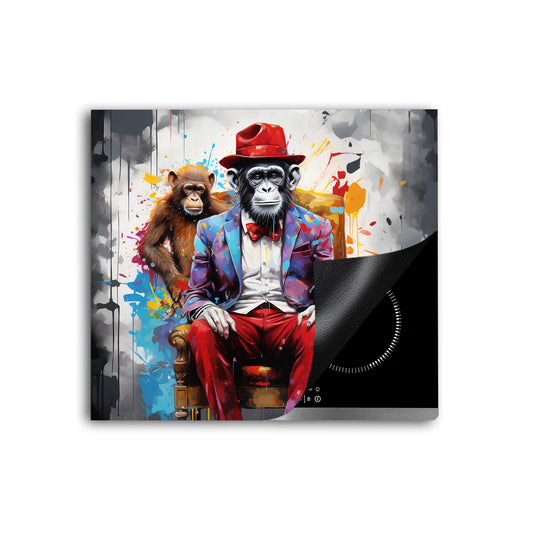 Pop Art Affe Herdabdeckplatte Vinyl Induktionsschutz Ceranfeld Kochfeld