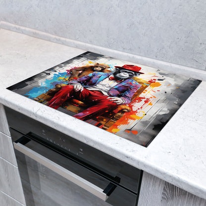 Pop Art Affe Herdabdeckplatte Vinyl Induktionsschutz Ceranfeld Kochfeld
