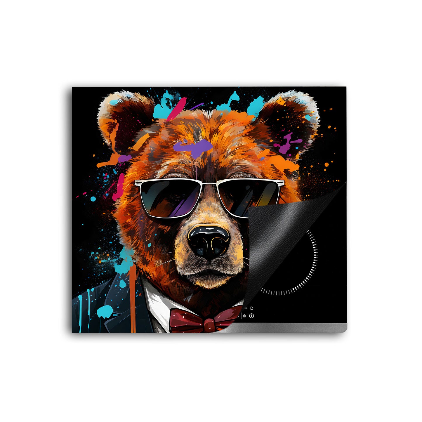 Pop Art Bär Herdabdeckplatte Vinyl Induktionsschutz Ceranfeld Kochfeld Küche