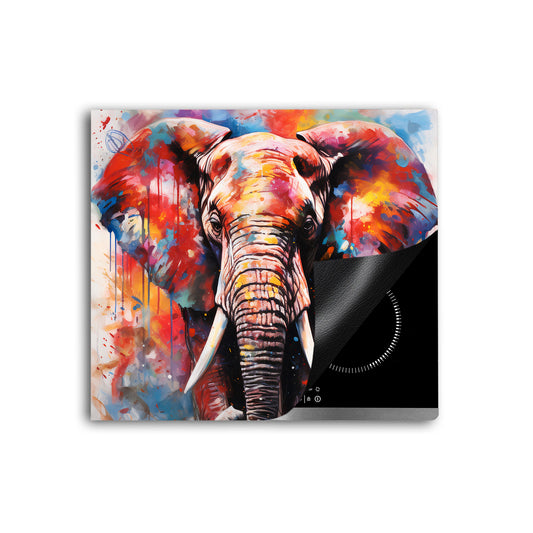 Pop Art Elefant Herdabdeckplatte Vinyl Induktionsschutz Ceranfeld Kochfeld